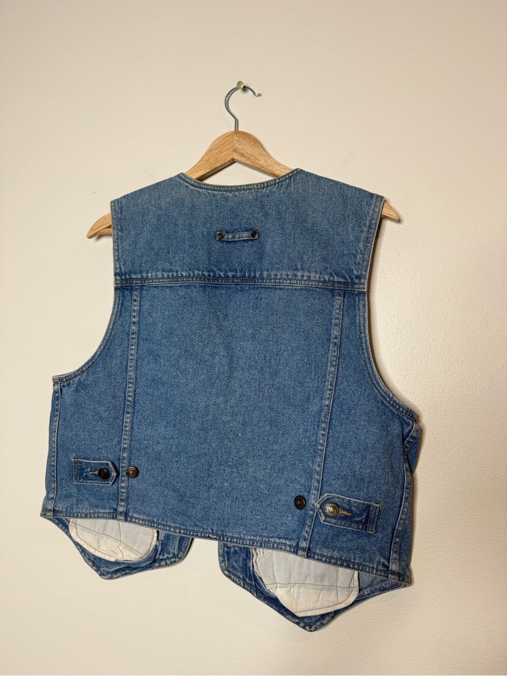 Vintage Liz Wear Petite 100% Cotton Denim Vest size medium - Picture 2 of 5